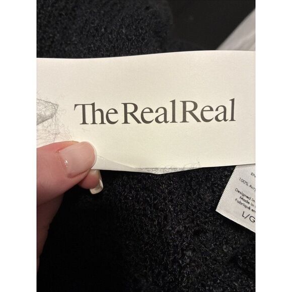 Lspace Authentic Solid Black Palisades Cover Up Long Sleeve V Neck Mini Large - Picture 12 of 12